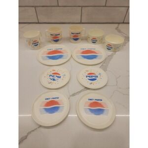 Vtg. Mixed Lot Of 11 Child's Chilton Pepsi Party Dish Set Kids Cooking Plastic